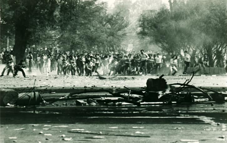 Marchas contra Pinochet en los 80